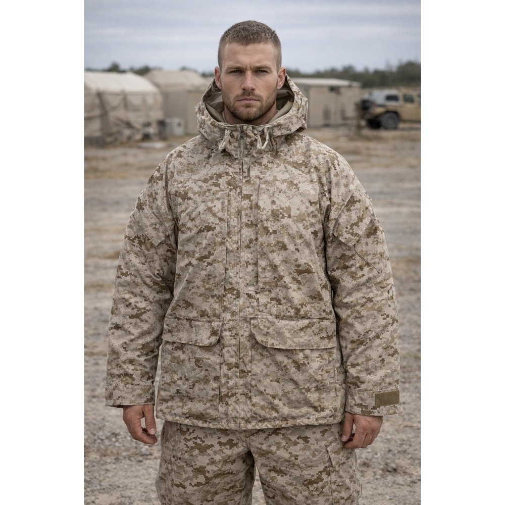 US Navy Type II Working Parka AOR1 Digital Camo Mens Size Large Long 05-12 USA